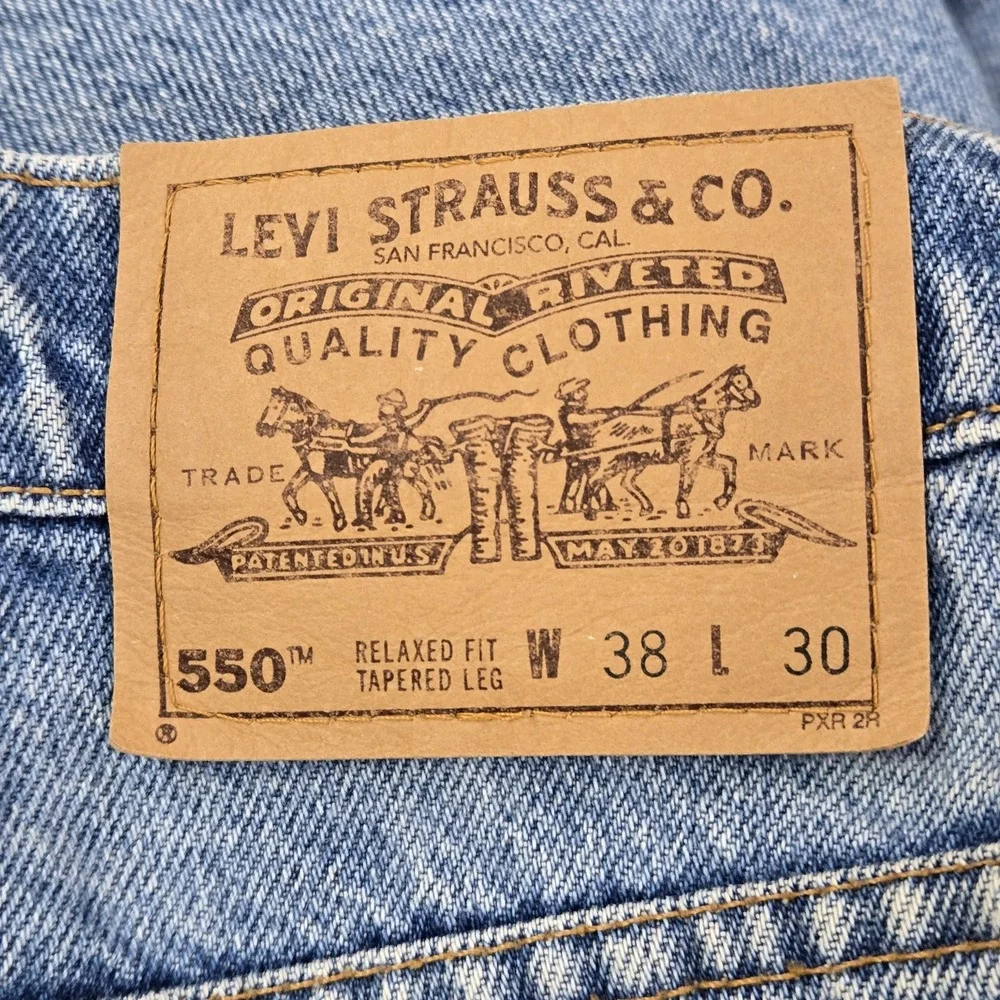 VINTAGE Levi's 550 Men Jeans 38X30 Relaxed Fit Tapered Leg Orange Tab 90s READ
